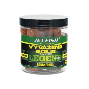 Boilies JetFish Jet Fish Legend range Vyvážené boilie BANÁN CHILLI 24mm 250ml