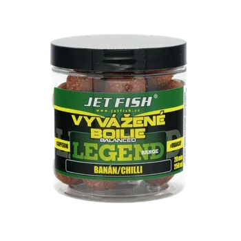 Boilies JetFish Jet Fish Legend range Vyvážené boilie BANÁN CHILLI 20mm 250ml