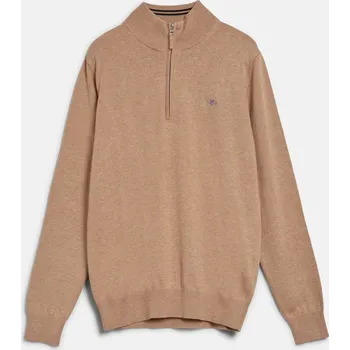 Dívčí svetr SVETR GANT SHIELD COTTON HALF ZIP KHAKI MEL