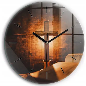 Hodiny Nástěnné hodiny SacroArte, hnědé, 60 cm