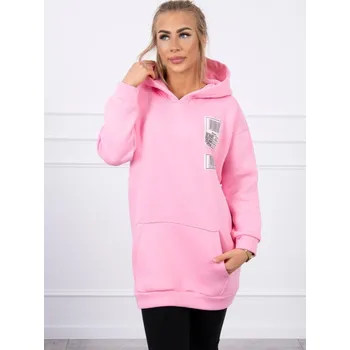 Dámský svetr Dámská mikina s kapucí 9147 světle-růžová, VELIKOST UNI ( S, M , L )