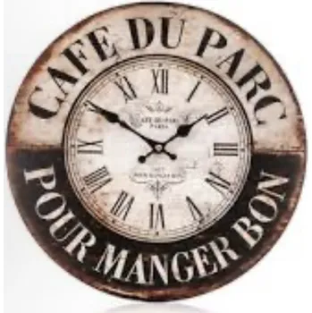Hodiny Dřevěné hodiny na zeď Cafe du Parc