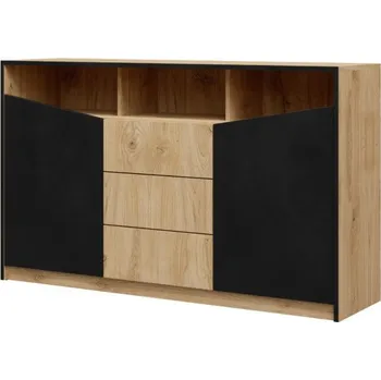 Policová skříň Nábytek PEGAS s.r.o. Komoda Asim R3, dub/černá