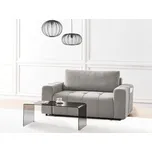 2místná pohovka světle šedá látkové čalounění s úložným prostorem hustě polstrovaná nábytek moderní styl obývací pokoj Beliani