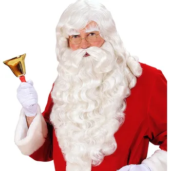 Karnevalová paruka Pánská paruka Santy Clause s vousy a obočím bílá