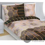Bavlněné povlečení DELUXE 140x200+70x90 Nina béžovo-černá