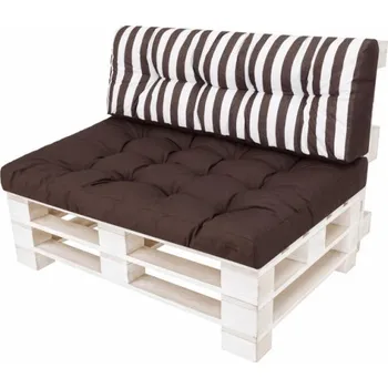 Dekorativní polštářek Polštáře na palety LEO 1+1 hnědé pásy