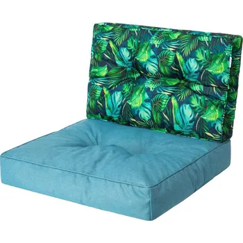 Polštář Polštář na ratanovou židli KAJA R2 modrý + modré listí