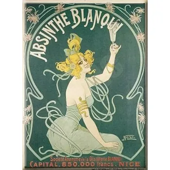 Plechová cedule Plechová cedule Absinthe Blanqui Alfons Mucha