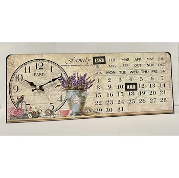 Hodiny Kovové stojící hodiny s kalendářem Family
