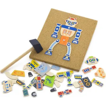 Dřevěná hračka Hra s kladívkem Viga 50335 robot