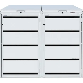 Popelnice Kryt na popelnici KUBA 120-2 RAL: RAL 9006 - Bílý hliník