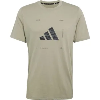 Pánské tričko Pánské tričko adidas CAMO LOGO TEE 2XL Khaki, Černá