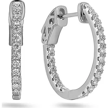 Náušnice Náušnice s brilianty na vnější a vnitřní polovině, bílé zlato IZBR1460A + dárkové balení LUXUS zdarma