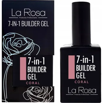 Lak na nehty La Rosa Gel na nehty 7v1 Coral UV/LED, modelovací a podkladový, 15 ml