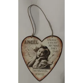 Plechová cedule Plechová cedulka Angel - andílek k pověšení