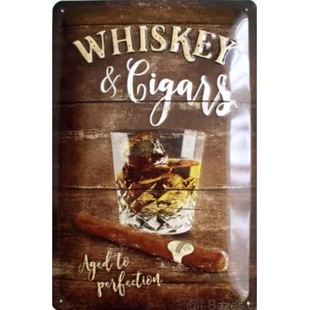 Plechová cedule Plechová cedule Whiskey and Cigars
