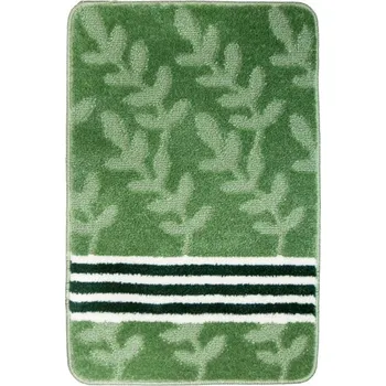 Koberec Koupelnový kobereček NATEL pruhy / listí, zelený