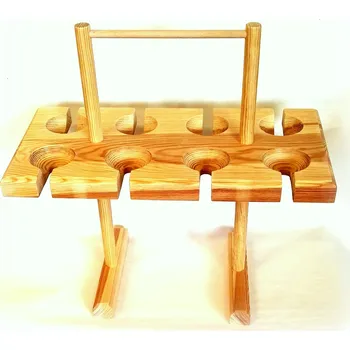 Dřevěný nosič na osm skleniček