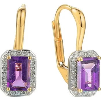 Náušnice Ametystové náušnice 0,84 ct s diamanty Skye IZBR895AMN + dárkové balení LUXUS zdarma