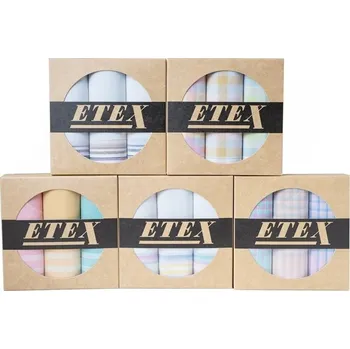 Kapesník dámský bavlna v kraftové krabičce 3 ks