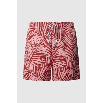 Pánské plavky Pepe Jeans Pánské plavky LEAF SWIMSHORT Barva: červená, Velikost: L