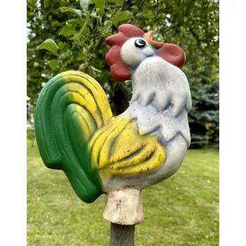 Zahradní dekorace Keramická dekorace na zahradu Plotovka Kohout