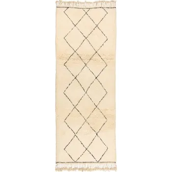 Koberec Ručně tkaný vlněný koberec BERBER MR2091 Beni Mrirt berber kosočtverce, béžový / černý