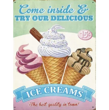 Plechová cedule Plechová cedule Ice creams - zmrzlina