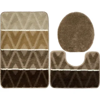 Koberec Sada koupelnových koberečků PALMA hnědá / béžová, kosočtverce