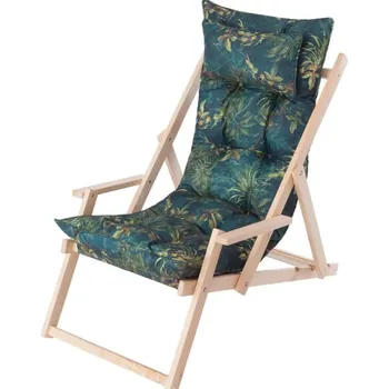 Skládací zahradní židle s polštářem MARLENA zelená tráva, ekolen