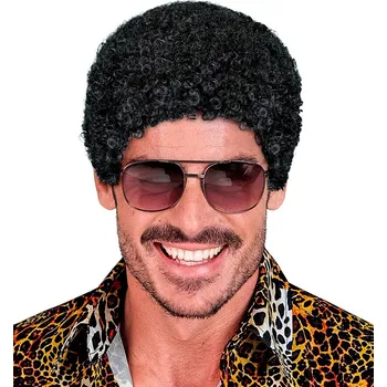 Karnevalová paruka Paruka Afro černá "wetlook"