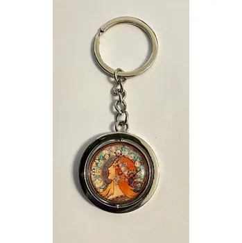 Módní doplněk Přívěsek na klíče Alfons Mucha Červenec