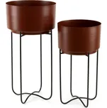 Set 2 květináčů DONICA 206 hnědý / černý