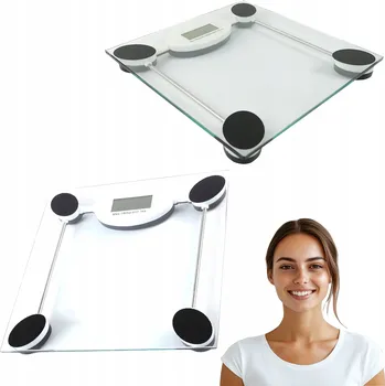 Osobní váha Elektronická koupelnová váha se skleněnou platformou, přesnost 100 g, do 150 kg
