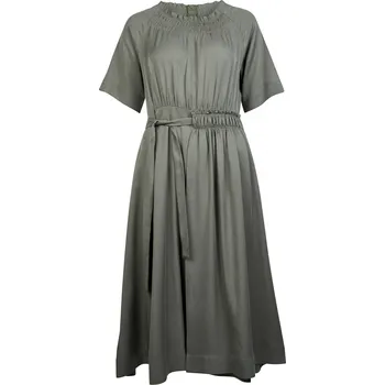 Dámské šaty Šaty Nu Denmark 8327-24 zelené s řasením v midi délce Velikost: 42