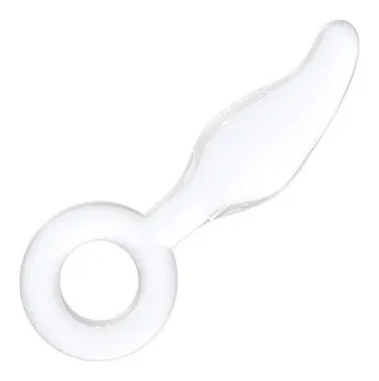 Dildo Shots Chrystalino Gripper white skleněné dildo