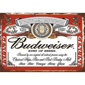 Plechová cedule Plechová cedule Budweiser King of beer - pivo