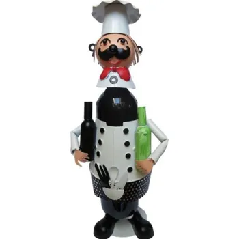 Stojan na víno Kovový stojan na láhev Kuchař