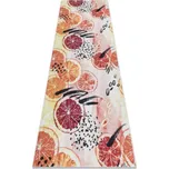 Koberec/ běhoun protiskluzový ANDRE 1270 Pomeranče, do kuchyně - růžový