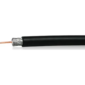 elektrický kabel Ostatní Kabel koaxiál RG6 polyetylén černý - metráž DĹŽKA: 4m