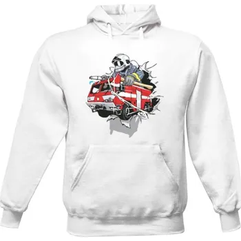 Pánská mikina Pánská mikina s kapucí s potiskem Hasičské auto s hasičem pánské