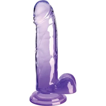 Dildo Pipedream King Cock Clear 7" Cock with Balls purple dildo