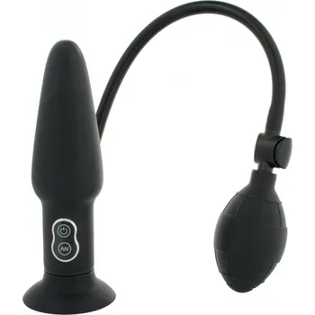 Anální kolík Seven Creations Butt Plug black anální kolík nafukovací s vibrací