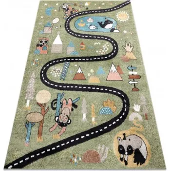 Koberec Koberec FUN Route ulice zvířata - zelený