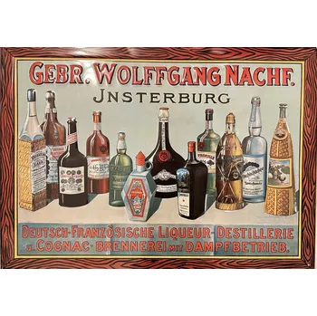 Plechová cedule Plechová cedule Wolffgang Nachf německé likéry