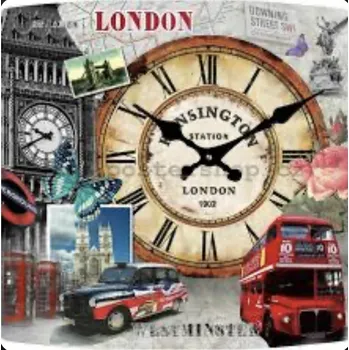 Hodiny Skleněné hodiny na zeď Kensington London bus