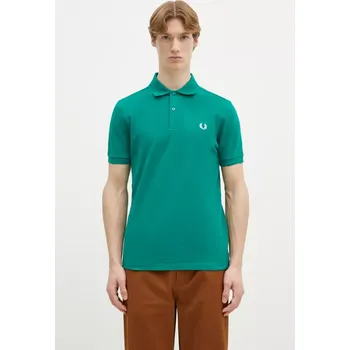 Pánské tričko Bavlněné polo tričko Fred Perry zelená barva, M6000.Y37, XL, 76X