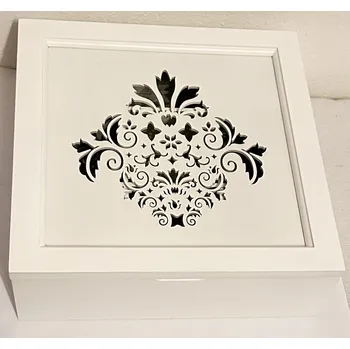 Dárková krabička Dřevěná krabička na čaj prořezávaná Romance