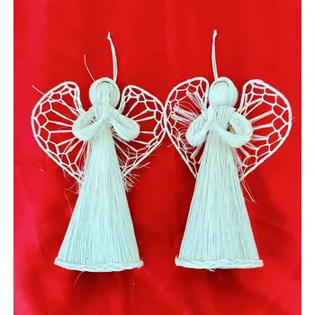 Vánoční dekorace Slámový Anděl stojící 1+1